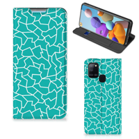 Samsung Galaxy A21s Bookcase Cracks Blue