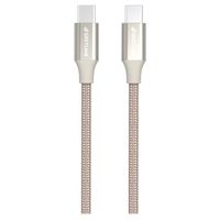 GreyLime Gevlochten USB-C / USB-C Kabel - 2m - Beige