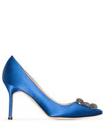 Manolo Blahnik escarpins Hangisi 90 mm en satin - Bleu