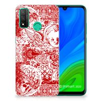 Silicone Back Case Huawei P Smart 2020 Angel Skull Rood - thumbnail