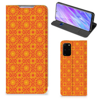 Samsung Galaxy S20 Plus Hoesje met Magneet Batik Oranje