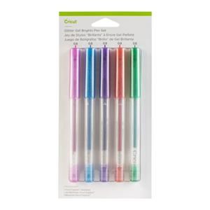 Cricut Explore/Maker Medium Point Gel 5-Pack Glitter Brights Stiftset Glittereffect, Rood, Groen, Roze, Violet, Blauw