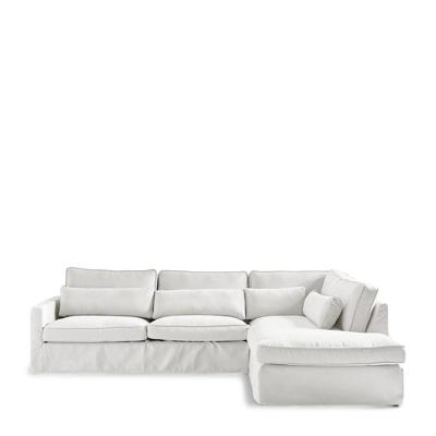 Rivièra Maison Loungebank 'Brompton Cross' Rechts, Oxford Weave, kleur Alaskan White