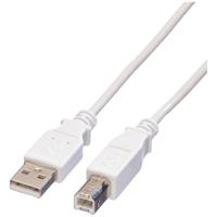 VALUE USB 2.0 Kabel, type A-B, Type A-B, wit, 0,8 m - thumbnail