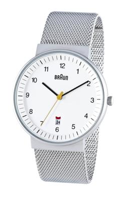 Braun Kwarts Horloge BN0021BKBKG (Ø x h) 38 mm x 8.5 mm RVS Materiaal (behuizing): RVS Materiaal (armband): Leer