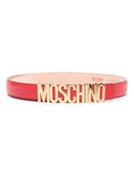 Moschino ceinture en cuir à boucle logo - Rouge