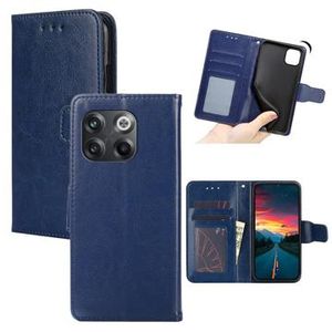 OnePlus 10T/Ace Pro Wallet Hoesje met Magnetische Sluiting - Blauw