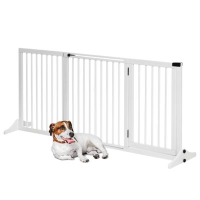 Hondenhek - Honden hek - Dog barrier - Traphekje zonder boren - Traphek - B113-166 x H71 cm - Wit