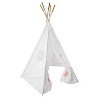 Atmosphera Tipi speeltent voor kinderen - 130 x 130 x 160 cm - wit - wigwam - thumbnail