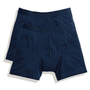 Fruit of the Loom classic boxer heren ondergoed katoen donker blauw 4-pack Maat XL