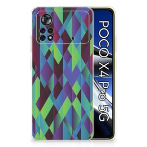 Xiaomi Poco X4 Pro 5G TPU Hoesje Abstract Green Blue