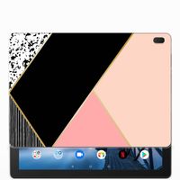 Lenovo Tab E10 Back Cover Zwart Roze Vormen