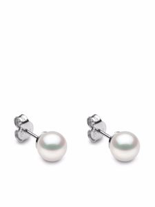 Yoko London puces d'oreilles Classic 7 mm en or blanc 18ct ornées de perles Akoya - Argent