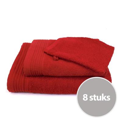 Budgetpakket badtextiel 450 gram Rood - 8 stuks Budgetpakket badtextiel 450 gram Rood - 8 stuks