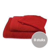 Budgetpakket badtextiel 450 gram Rood - 8 stuks