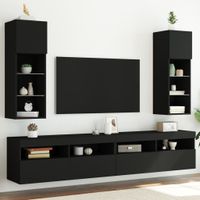 Tv-meubels met LED-verlichting 2 st 30,5x30x90 cm zwart - thumbnail