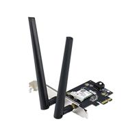 ASUS PCE-AXE59BT WiFi 6E PCI-E adapter met 2 externe antennes, Ondersteuning van 6GHz-band 160MHz, Bluetooth 5.2, WPA3 netwerkbeveiliging, AXE5400 met gemagnetiseerde antennes