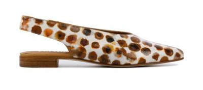 Pertini Dames Ballerina's in Leder (Wit)