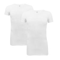 Cavello 2-Pack V-Hals T-shirts Stretch Wit