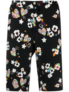 Gucci monogram-print knee-length shorts - Noir