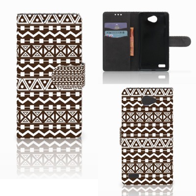 LG Bello 2 Telefoon Hoesje Aztec Brown LG Bello 2 Telefoon Hoesje Aztec Brown