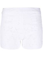 120% Lino short en lin à détails d'œillets - Blanc