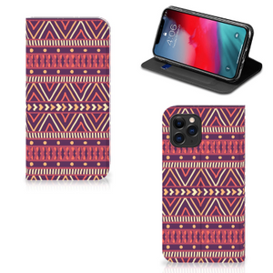 Apple iPhone 11 Pro Hoesje met Magneet Aztec Paars