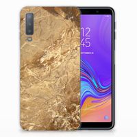 Samsung Galaxy A7 (2018) TPU Siliconen Hoesje Marmer Creme