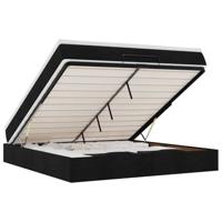 vidaXL Ottoman bed met matras 180x200cm stof zwart, bedframe, ottoman bedframe, bedframe met opbergruimte onder het bed, bedframe met opbergruimte