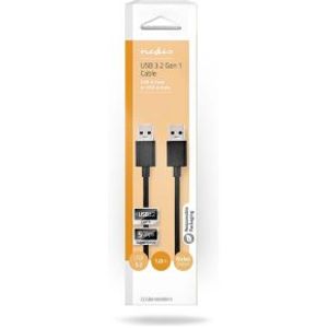 USB-Kabel | USB 3.2 Gen 1 | USB-A Male | USB-A Male | 5 Gbps | Vernikkeld | 1.00 m | Rond | PVC | Zw