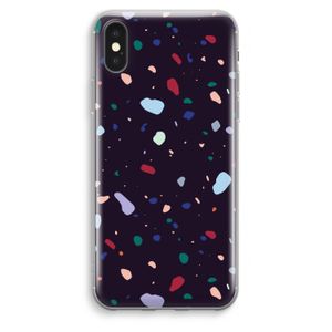 Dark Rounded Terrazzo: iPhone XS Max Transparant Hoesje