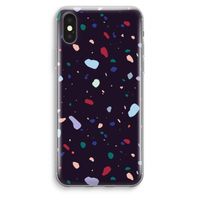 Dark Rounded Terrazzo: iPhone XS Max Transparant Hoesje - thumbnail