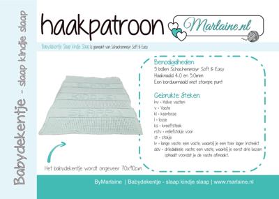 Haakpatroon Babydekentje Slaap Kindje Slaap Boekje