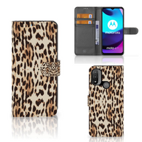 Motorola Moto E20 | E30 | E40 Telefoonhoesje met Pasjes Leopard - thumbnail