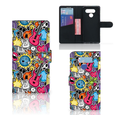 LG Q60 Wallet Case met Pasjes Punk Rock LG Q60 Wallet Case met Pasjes Punk Rock
