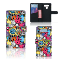 LG Q60 Wallet Case met Pasjes Punk Rock