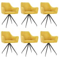 vidaXL Eetkamerstoelen 6 st fluweel geel