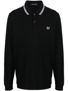 Fred Perry logo-embroidered cotton polo shirt - Noir