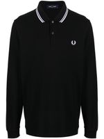 Fred Perry logo-embroidered cotton polo shirt - Noir - thumbnail