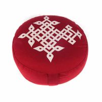 Yogi & Yogini Meditatiekussen Rond Katoen Rood - Tree of Life - 33 x 17 cm - thumbnail