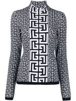 Balmain pull à motif monogrammé - Noir