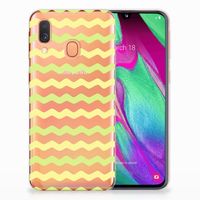 Samsung Galaxy A40 TPU bumper Waves Yellow