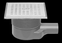 Easy Drain Aqua Plus Quattro vloerput 15x15 cm met rooster msi-6, rvs geborsteld