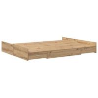 vidaXL Opbergbedframe met lade artisanaal eikenkleurig 140 x 190 cm