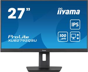 Iiyama XUB2792QSU-B6 Business LED-monitor Energielabel F (A - G) 68.6 cm (27 inch) 2560 x 1440 Pixel 16:9 0.4 ms HDMI, DisplayPort, Hoofdtelefoon (3.5 mm