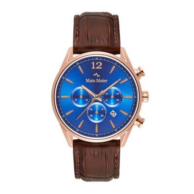 Mats Meier chronograaf MM00113 blauw/roségoud