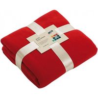 Fleece woondeken/woonplaid rood 130 x 170 cm   -