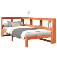 vidaXL Bed met boekenkast zonder matras grenenhout wasbruin 100x200 cm