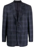 Canali blazer boutonné à carreaux - Bleu