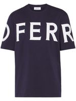 Ferragamo t-shirt en coton à logo imprimé - Bleu